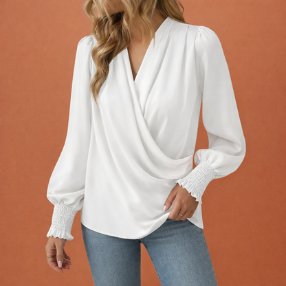 Wrap Blouse with V-Neck for Women | Rianne
