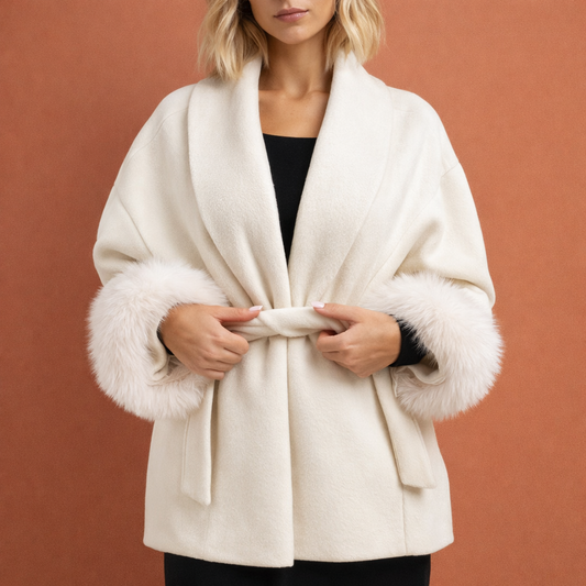 Elegant long coat with stylish finish for women | Gerda