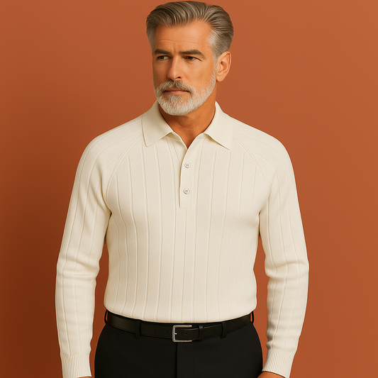 Elegant fine-knit polo for men | Jelle