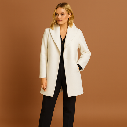 Mid-length coat with open collar for women | Carline