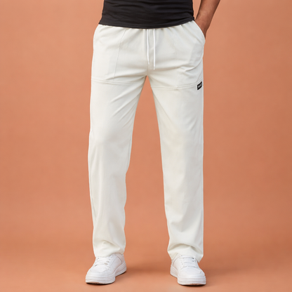 Straight men's trousers with elastic waist and drawstring for everyday comfort | Jelle