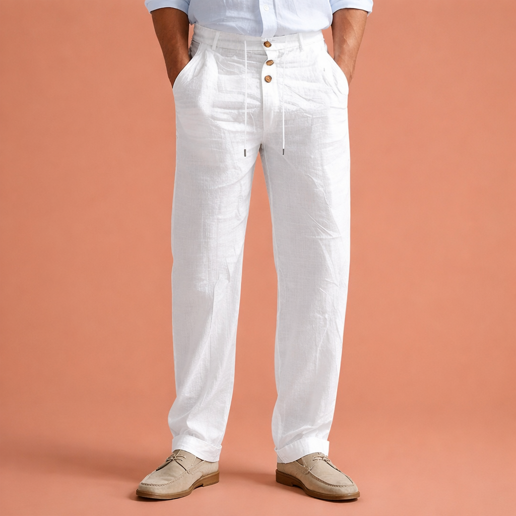 Straight men's trousers with adjustable waist and side pockets | Otto