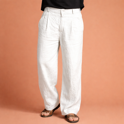 High-waisted wide-leg men's trousers with straight legs and pockets | Arno
