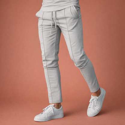 Casual men's pants with elastic waist and straight legs | Martijn
