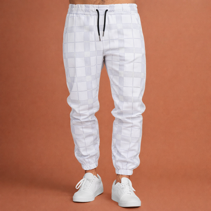 Checked Jogging Pants for Men with Elastic Waist and Tapered Legs | Eduard