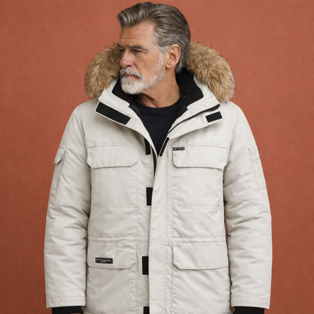 Warm parka with hood and zipper for men | Ewout