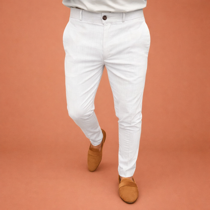Modern men's trousers with elastic waistband and straight fit for men | Senne
