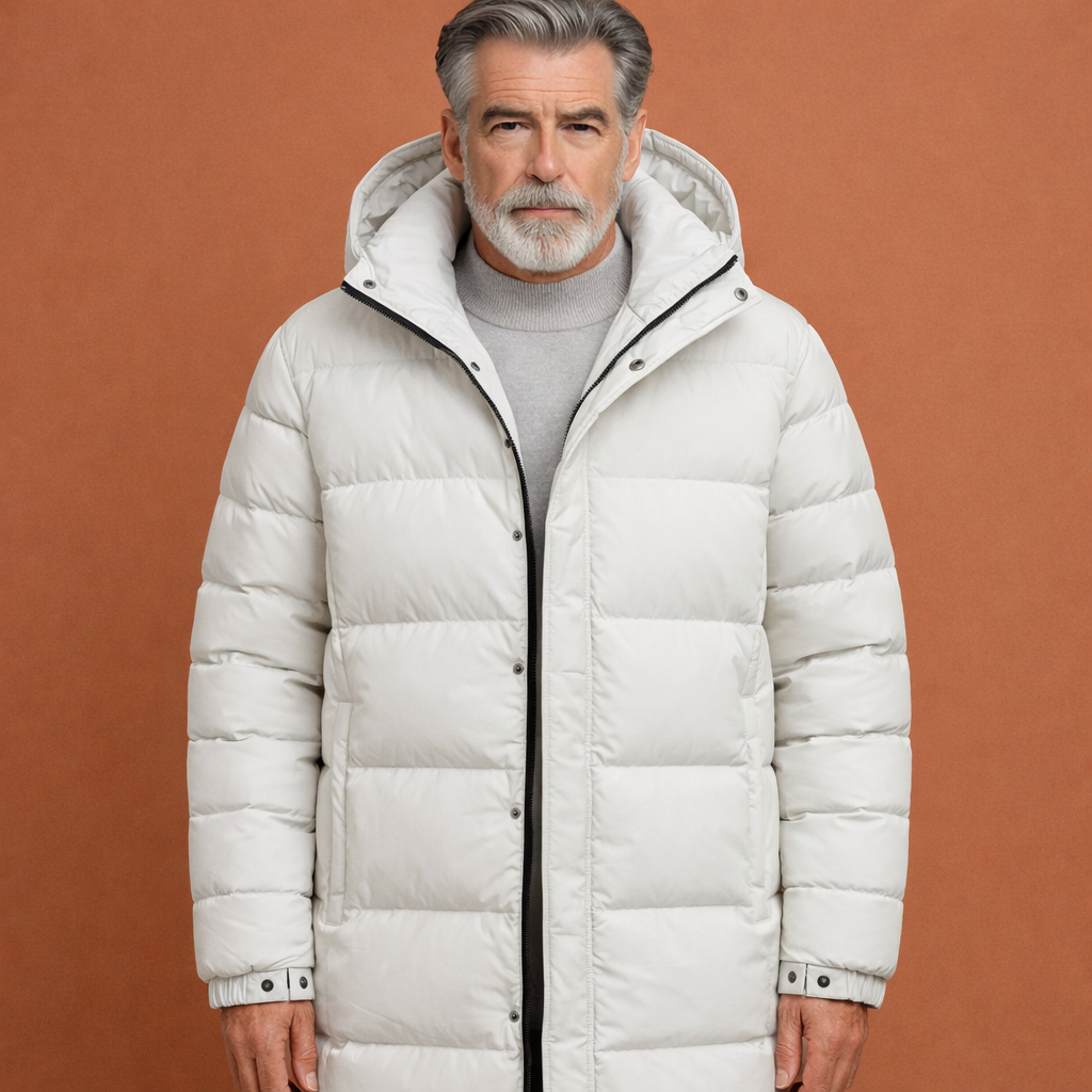 Long padded jacket with hood for men | Klaas