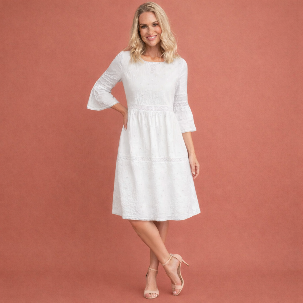 Long Sleeve Dress with Round Neck for Women | Belena