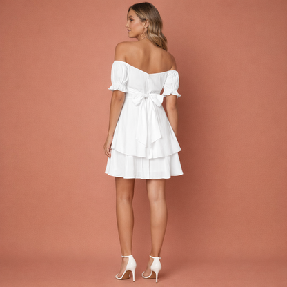 Off-shoulder mini dress for women with a summer vibe | Filomena