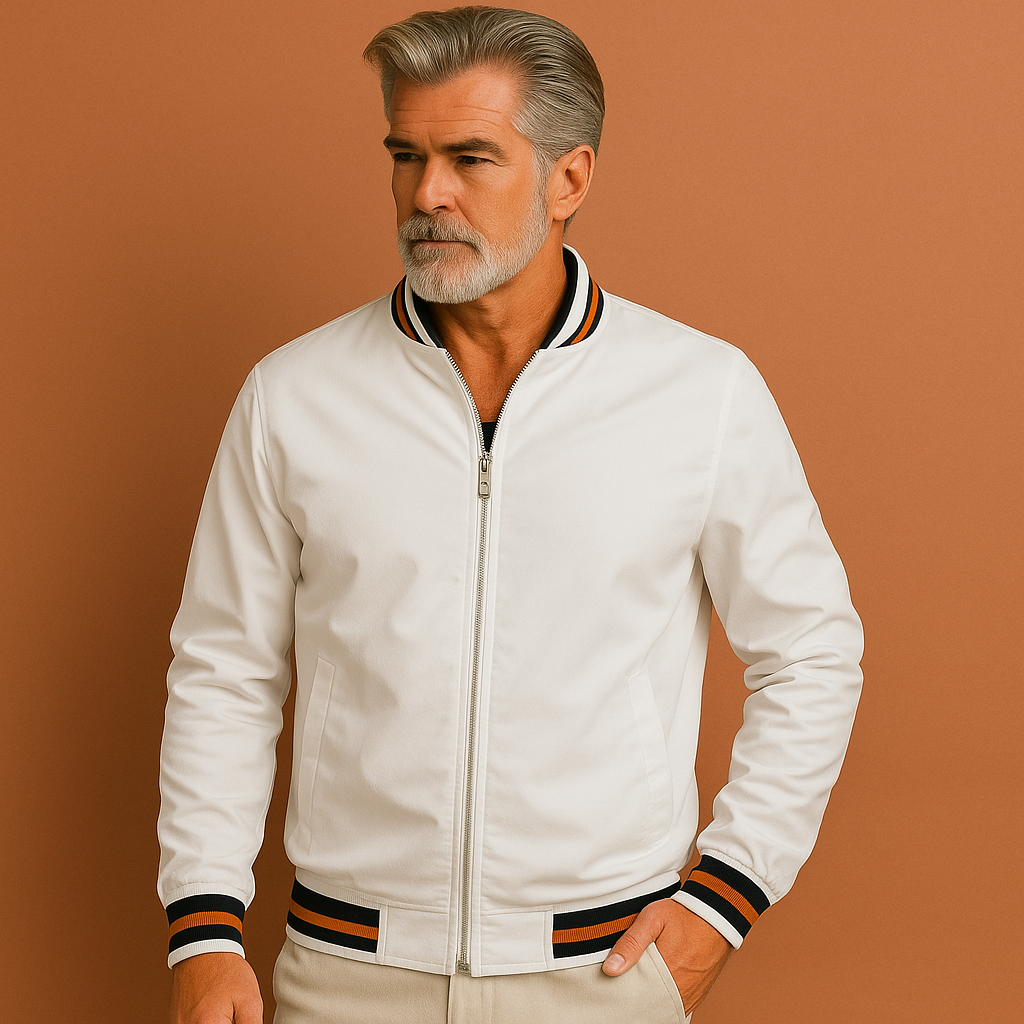 Lightweight transitional jacket with sporty collar for men | Bram