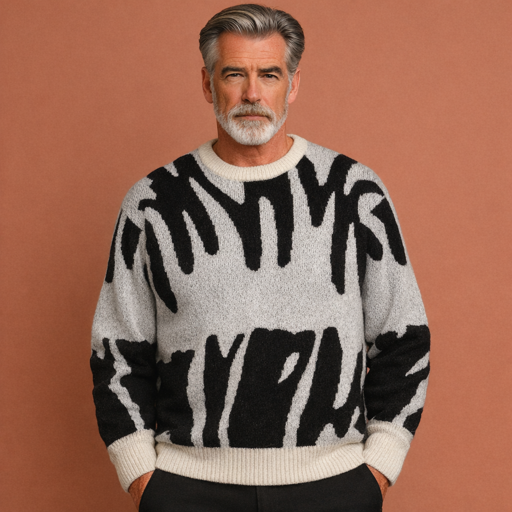 Oversized sweater with a comfortable fit for men | Clay