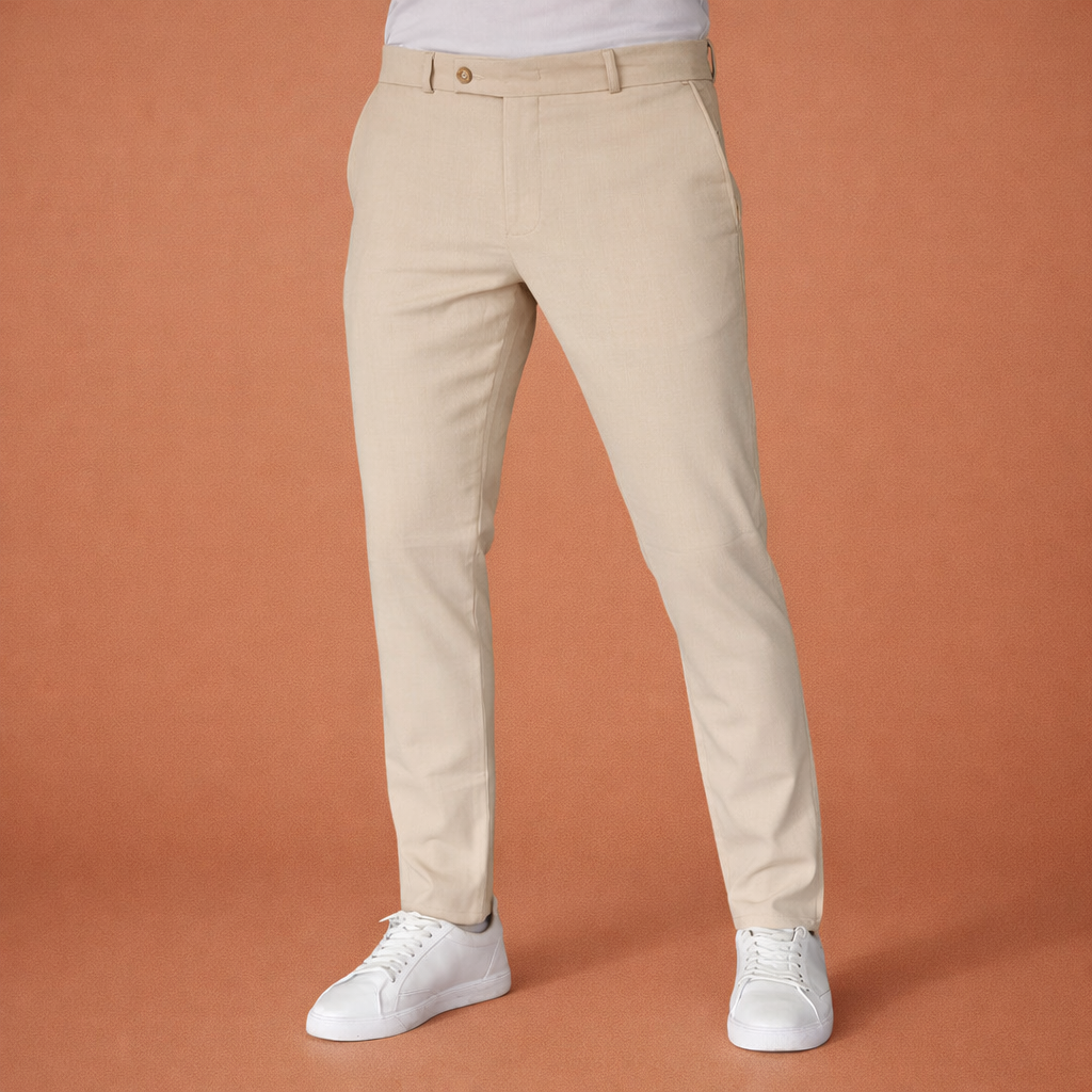 Slim fit men's trousers with straight legs and side pockets | Sebastiaan