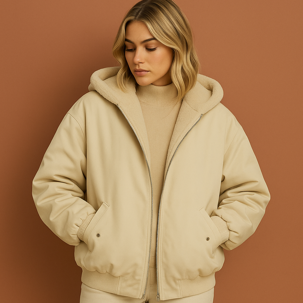 Winter coat with hood and zipper for women | Aletta