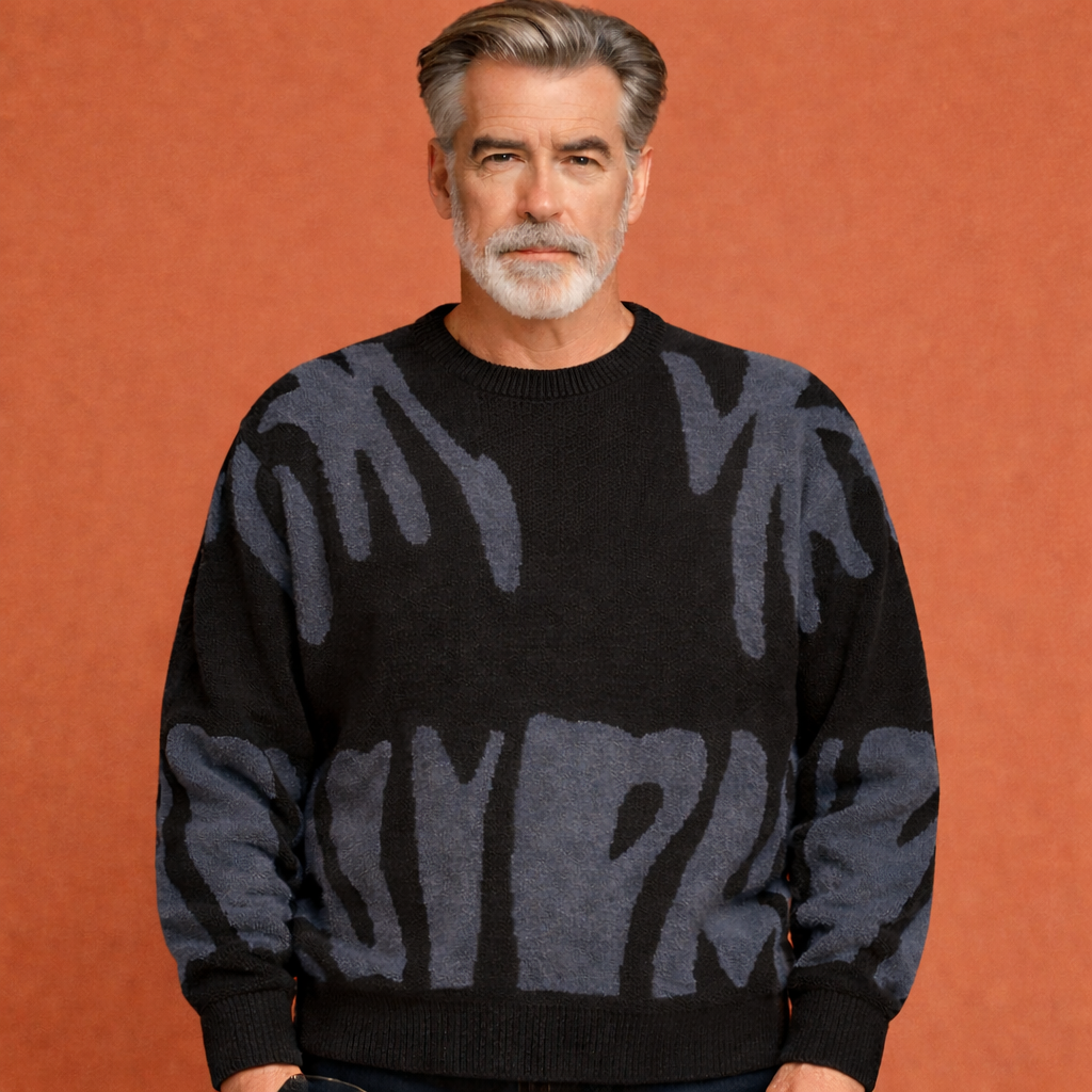 Oversized sweater with a comfortable fit for men | Clay