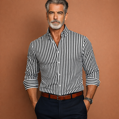 Striped long-sleeve shirt for men | Wessel