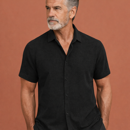 Linen summer shirt with short sleeves for men | Hendrik
