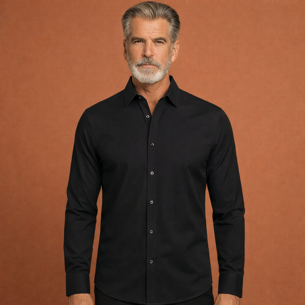 Classic men's shirt with long sleeves and Kent collar for formal and business outfits | Pieter
