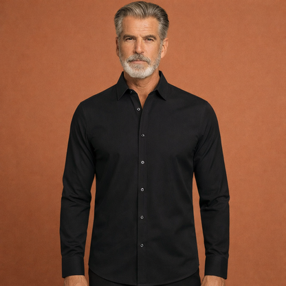 Classic men's shirt with long sleeves and Kent collar for formal and business outfits | Pieter
