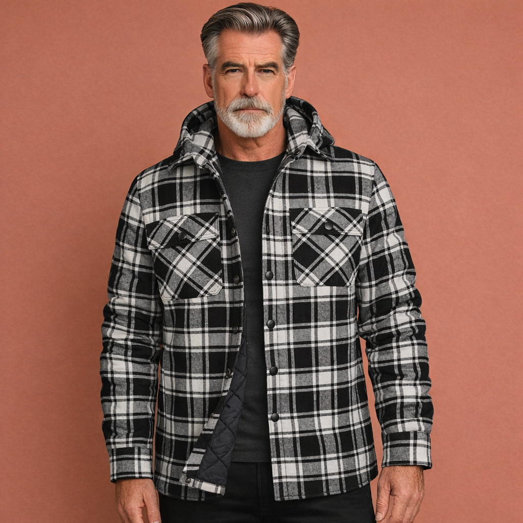 Checked overshirt jacket for men for everyday use | Derk