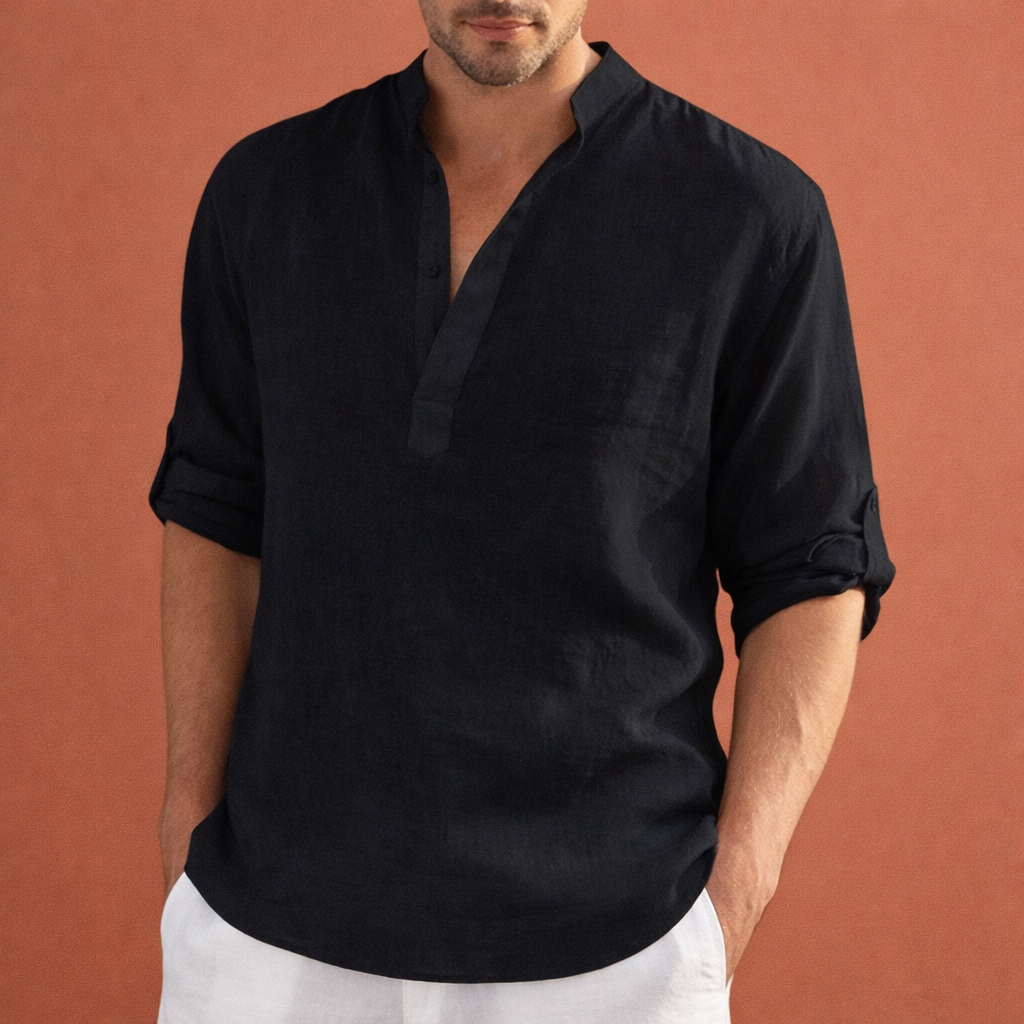 Light summer shirt with V-neck for men | Boris