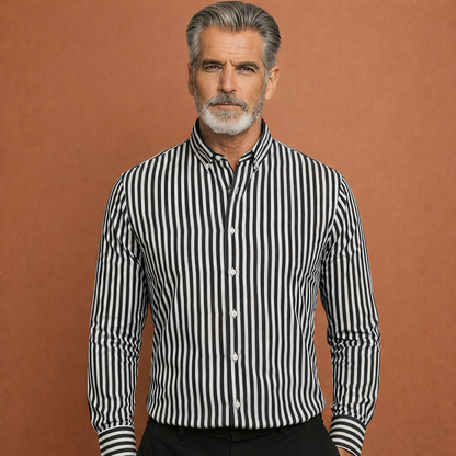 Striped men's shirt with vertical stripes for men | Bastiaan