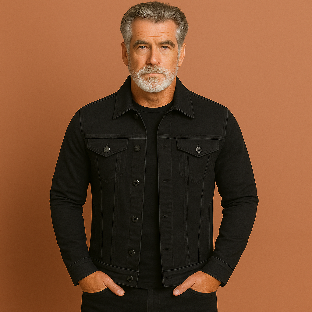 Casual Solid Denim Jacket for Men | Marcellus