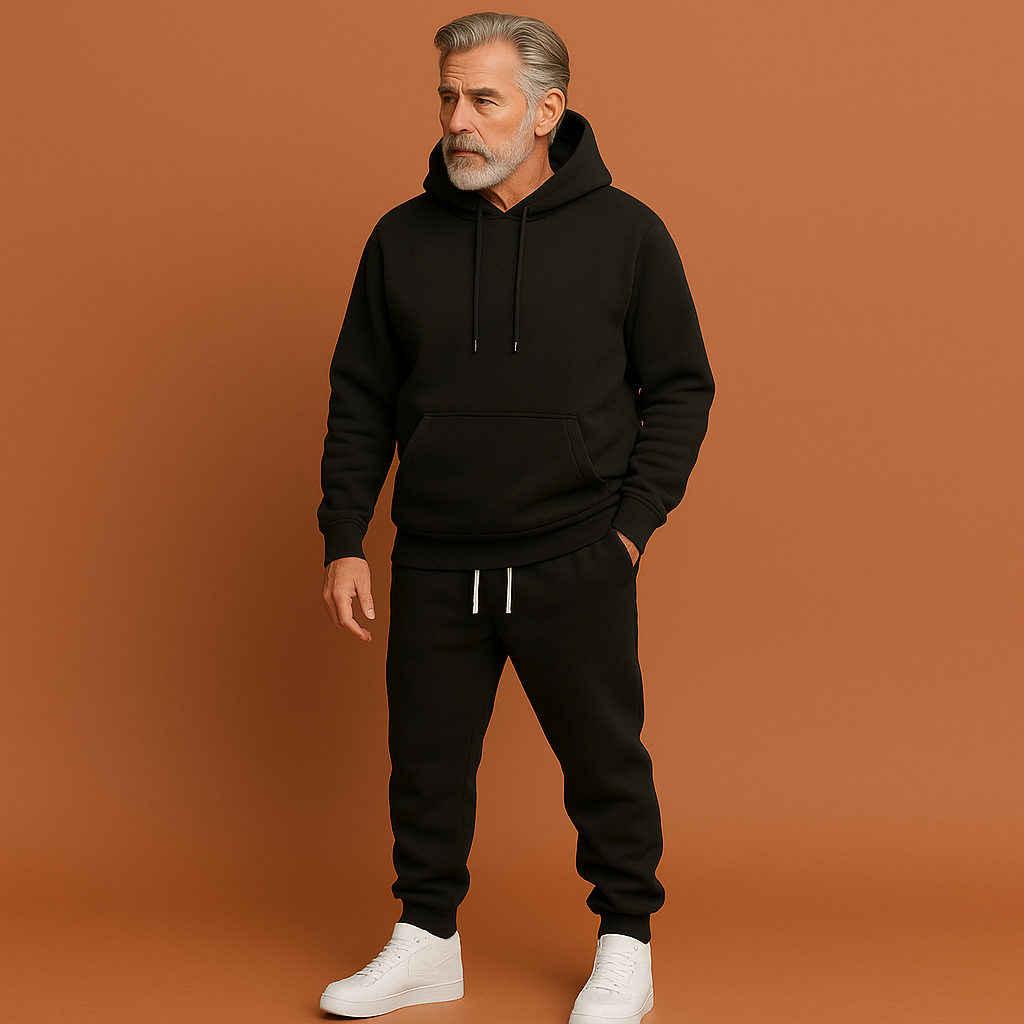 Comfortable tracksuit with hoodie and tapered joggers for men | Aart