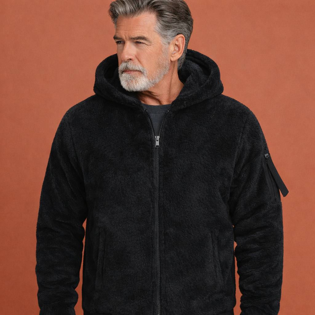 Warm vest with hood and zipper for men | French