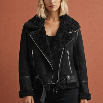 Stylish aviator jacket with zipper for women | Liesbeth
