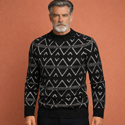 Comfortable printed sweater for men with a warm appearance | Thijs