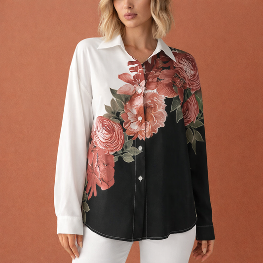 Elegant women's blouse with floral print and button closure | Carlijn