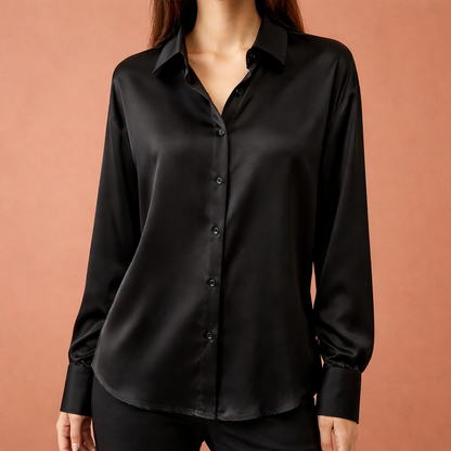 Elegant women's blouse with classic collar and button closure | Evelyne