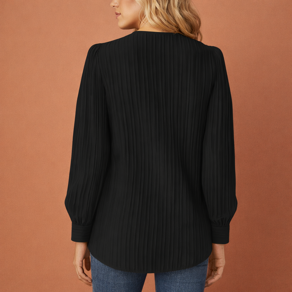 Knitted Women's Sweater with Buttons and Asymmetrical Neckline | Danila