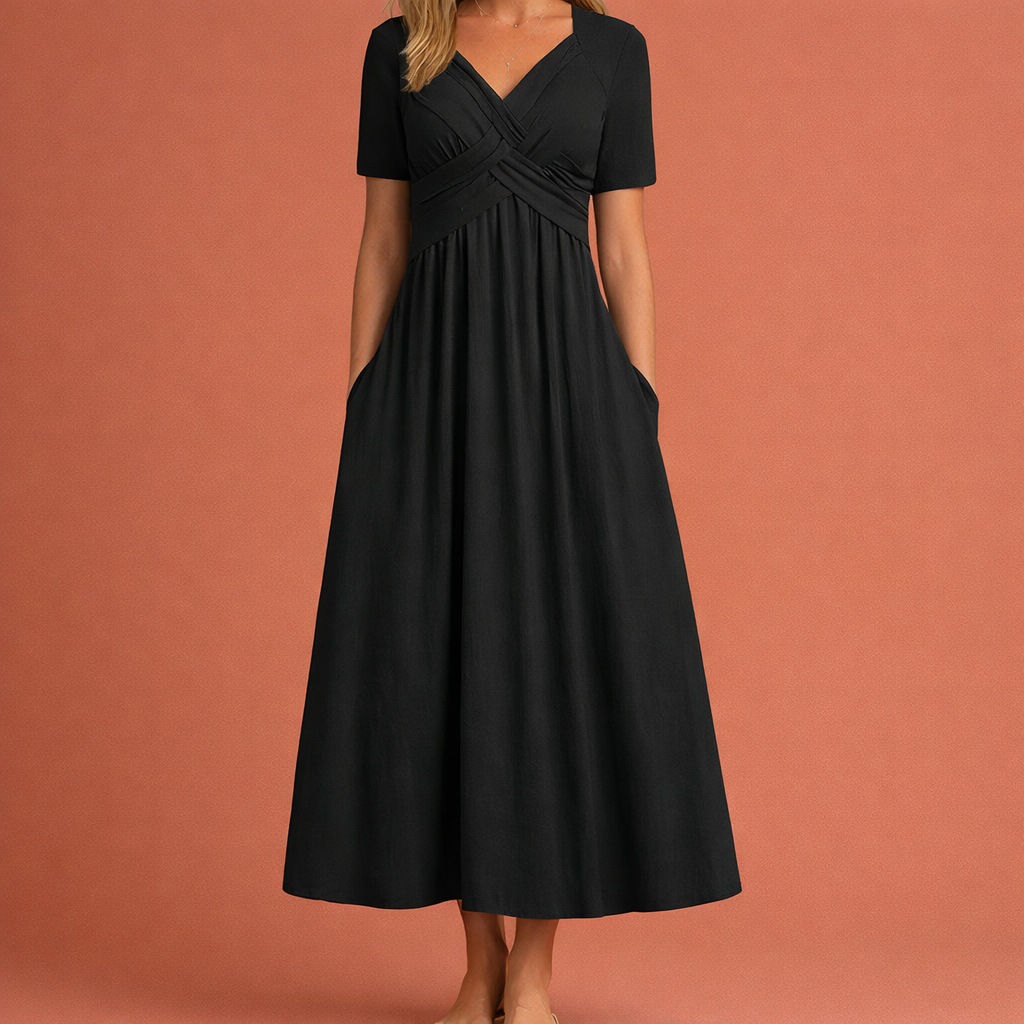 Maxi Summer Dress with V-Neck for Women | Aurea
