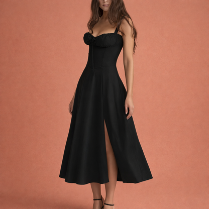 Floral Midi Dress with Split for Women | Mireille