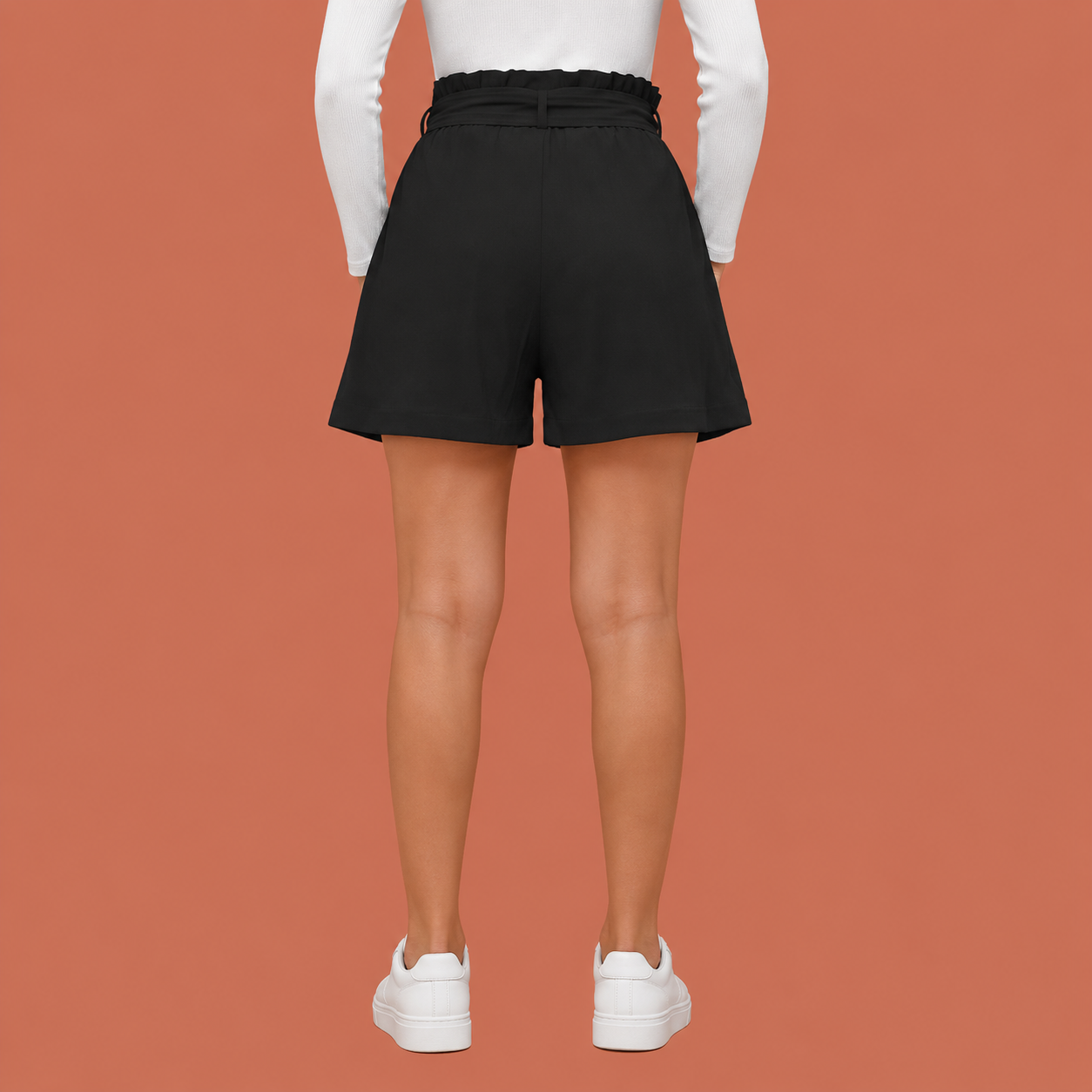 Paperbag shorts with wide legs for women | Nola