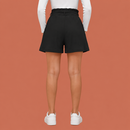 Paperbag shorts with wide legs for women | Nola