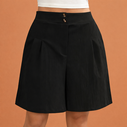 High-waisted pleated shorts for women | Selina