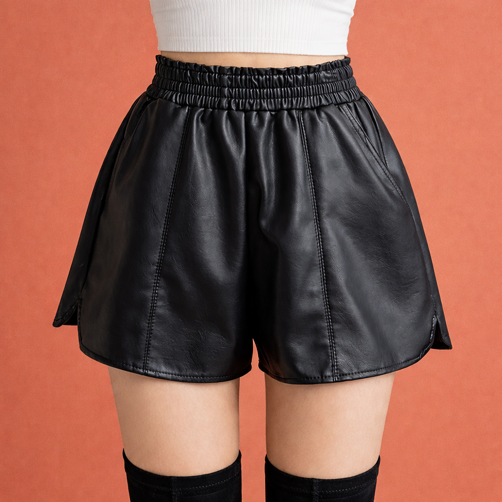 Casual Comfortable Women's Shorts with Drawstring and High Waist | Elenya
