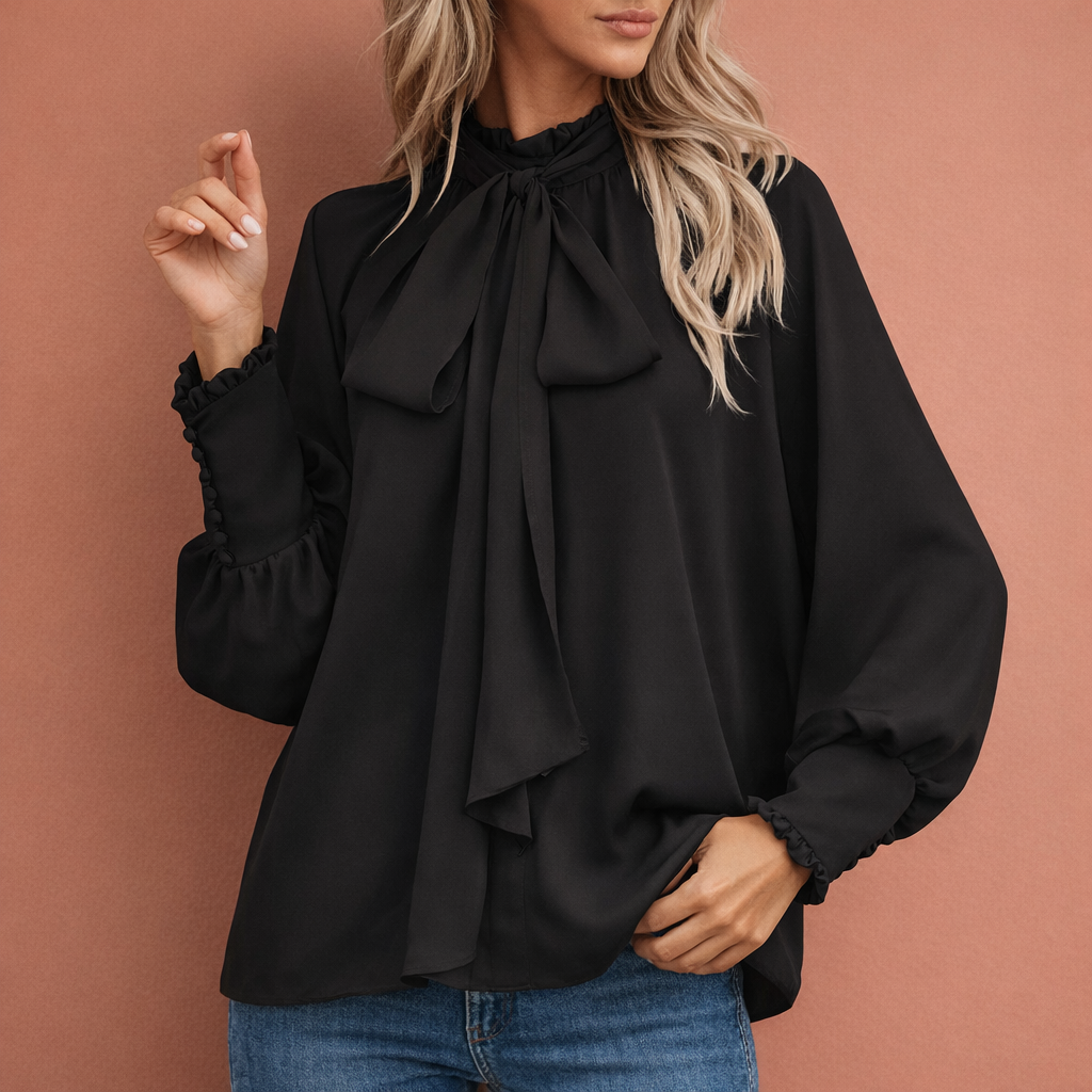 Elegant women's blouse with bow and loose fit | Judith
