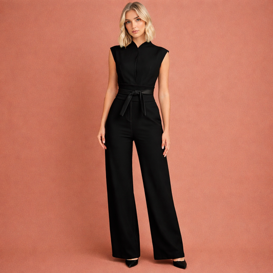 Elegant jumpsuit with V-neck and flattering fit for women | Rosalie