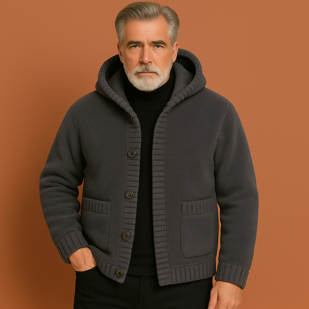 Knitted hoodie jacket for men | Maarten
