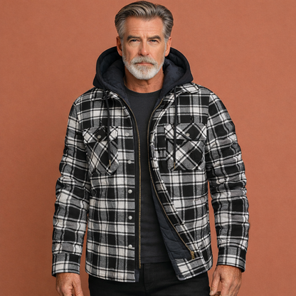 Checked men's jacket with hood | Bertus