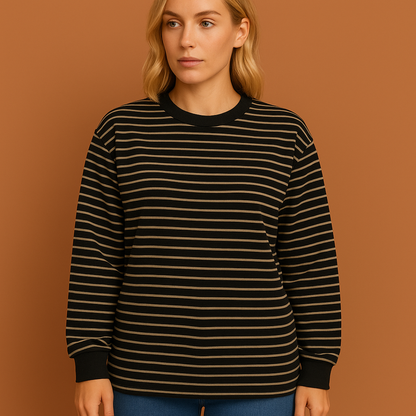 Striped sweater with a casual fit for women | Jasmine