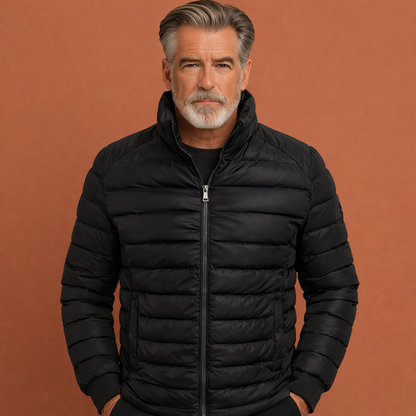 Padded jacket with stand-up collar and slim fit for men | Frits