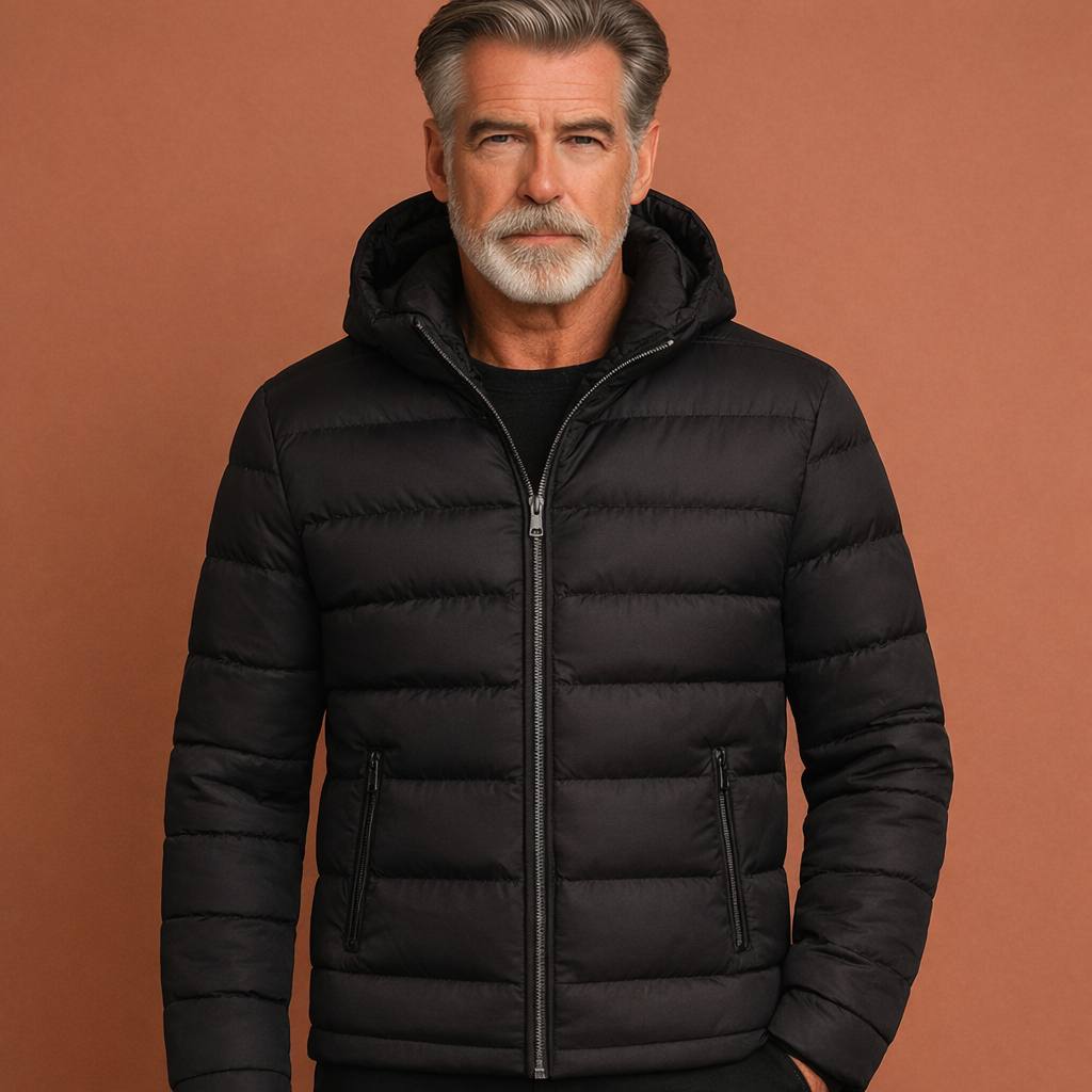 Padded Winter Jacket with Zipper Pockets for Men | Johannes