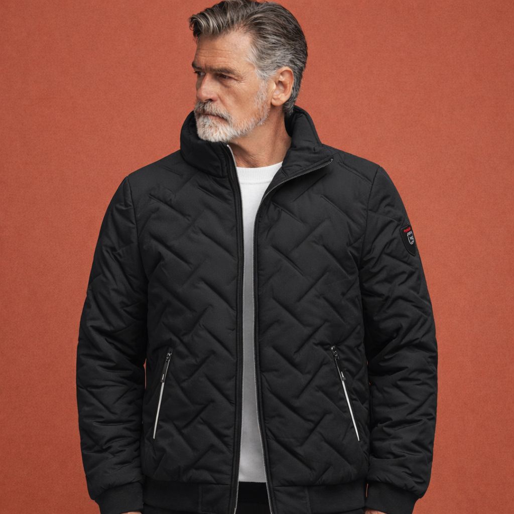 Quilted Winter Jacket with Zipper Pockets for Men | Jozef