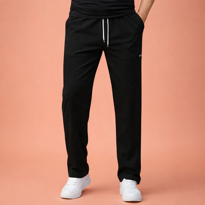 Straight men's trousers with elastic waist and drawstring for everyday comfort | Jelle