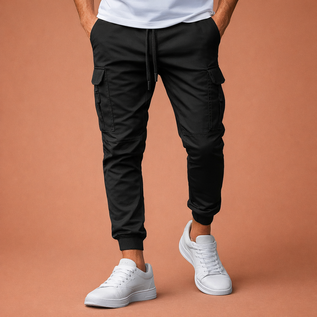 Cargo Jogging Pants with Pockets and Drawstring for Men | Arend